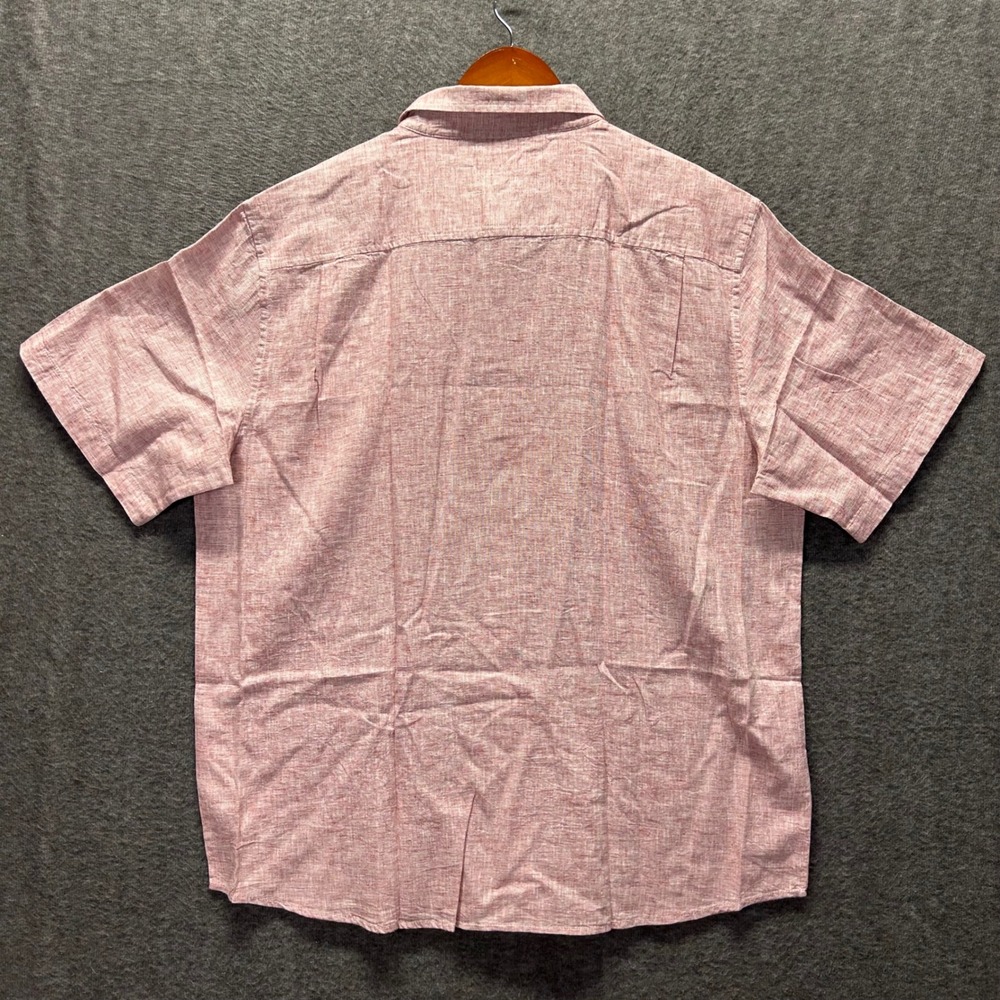 Weatherproof Vintage Mens Red Linen Blend Short Sleeve Button Down Shirt XXL - Picture 3 of 7